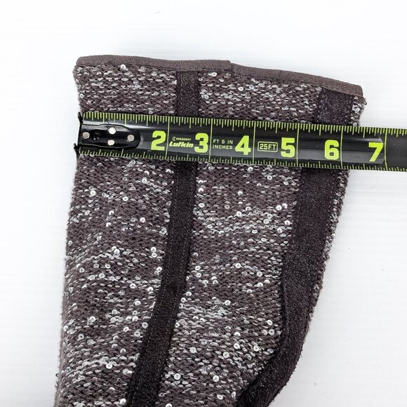 UGG Women Camaya Grey Suede Sequin Knit Slip-on Winter Boots sz 8 - Picture 7 of 9